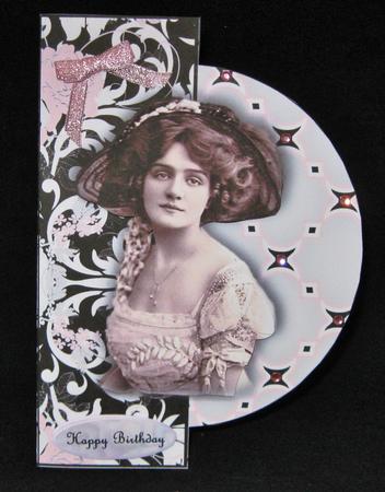 Mini Kit Around the Side Vintage Lady Shaped Card by Suzi Cooper