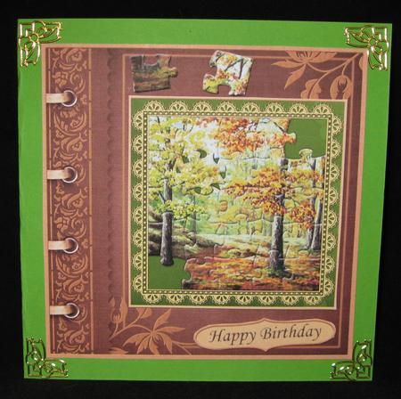 Autumn Woods Jigsaw Quick Card by Suzi Cooper