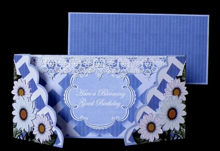 Blue Daisy Bloomin Good Birthday Lattice 3D Card Kit by Suzi Cooper
