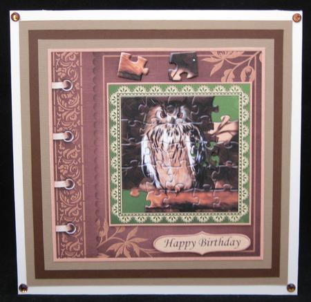 Wise Old Owl Jigsaw Quick Card by Suzi Cooper