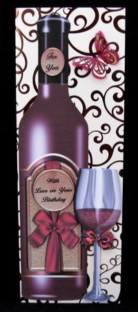 Red Wine Celebration - Large Dl Shaped Topper by Suzi Cooper