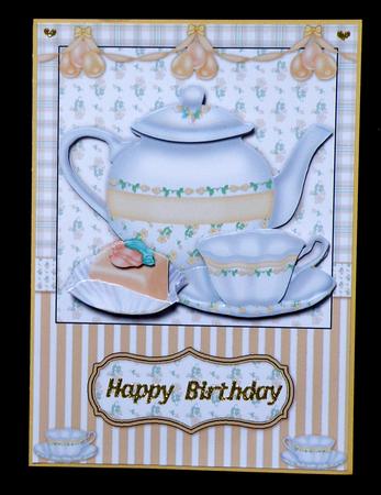 Afternoon Tea in Lemon Card Front and Decoupage by Suzi Cooper