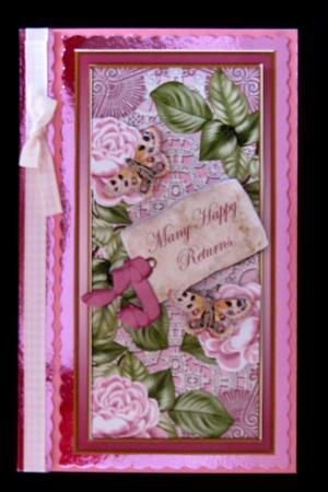 Pink Rose Many Happy Returns Dl Topdown Topper by Suzi Cooper