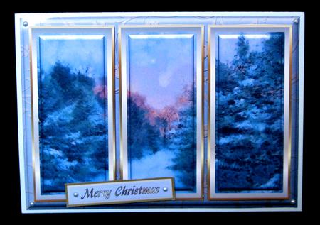 Tryptic Winter Sunset - Quick Card by Suzi Cooper