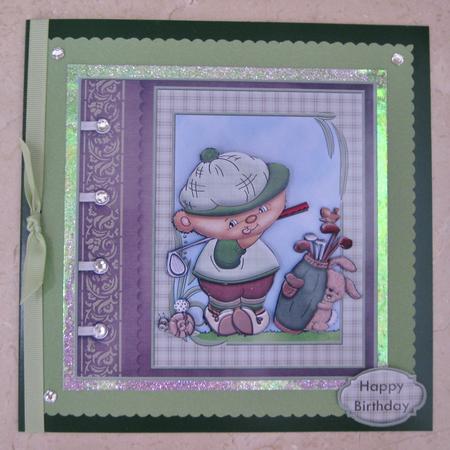 Snail Tee Golf Card Topper and Decoupage by Suzi Cooper