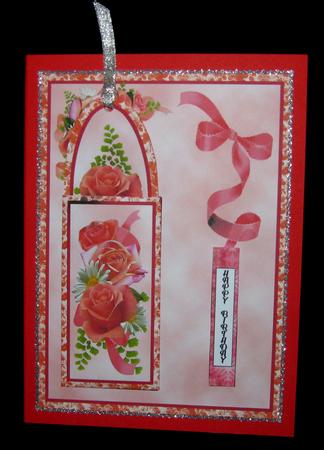 Bookmark Card - Peach Roses by Suzi Cooper