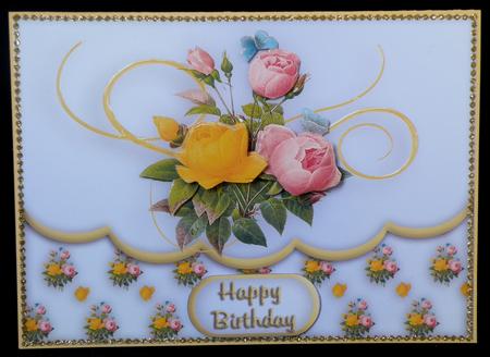 Vintage Bouquet Faux Envelope Multi Use Card by Suzi Cooper