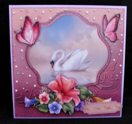 Petunia Swan 8" Square Card Mini-kit by Suzi Cooper