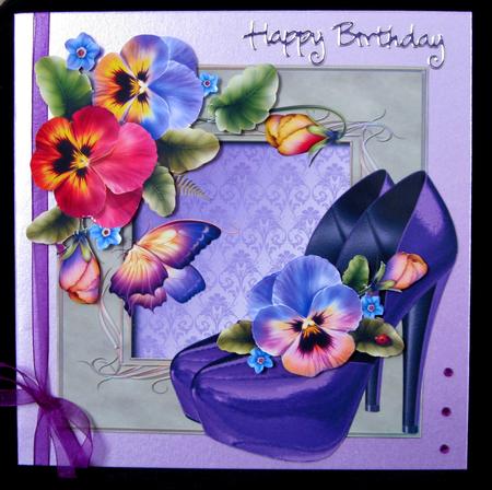 Diva Shoes & Pansies Over the Edge Topper by Suzi Cooper