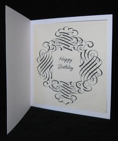 Insert for 8 Inch Card-scroll Frame-happy Birthday Cream by Suzi Cooper