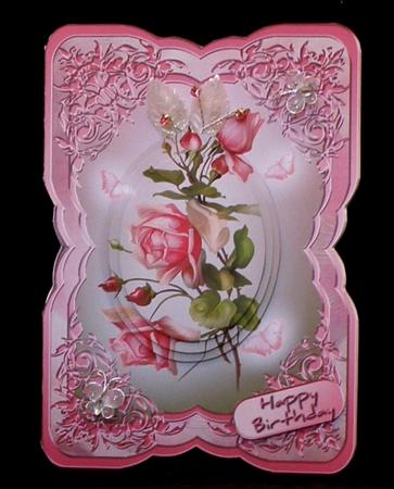 Shaped Card Mini Kit - Pink Roses by Suzi Cooper