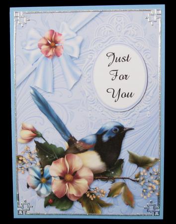 Summer Bird, Flowers & Bow Quick Card by Suzi Cooper