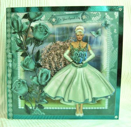 1950's Style Mint Wedding Card Front Mini Kit by Suzi Cooper