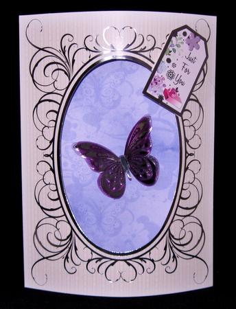 Mauve Vintage Butterfly Texture Backing Paper by Suzi Cooper