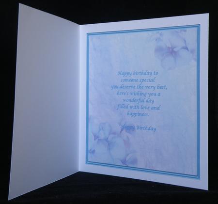Fashion in Blue Birthday 7 x 7ins Insert by Suzi Cooper