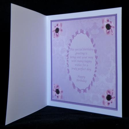 Pretty Pink Flowers 7 x 7ins Insert by Suzi Cooper