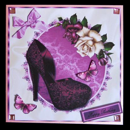 8x8 Dark Purple Lace Shoe by Suzi Cooper