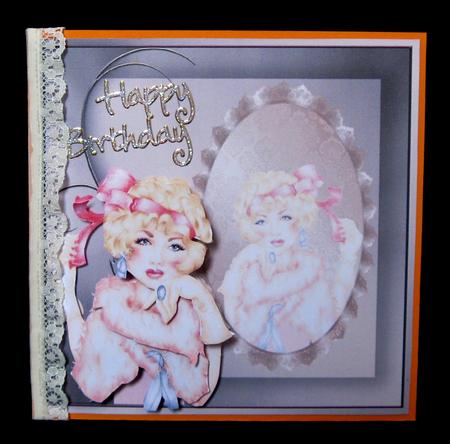 Reflections in Peach 6x6 Card Front by Suzi Cooper