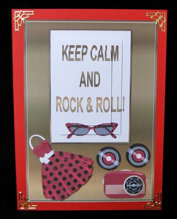 Keep Calm Rock & Roll 5 x 7ins Card Front by Suzi Cooper