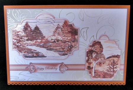 Wood Art Scene Panel Card with Toppers by Suzi Cooper