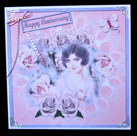 Dreamy Roses Square Card Front by Suzi Cooper