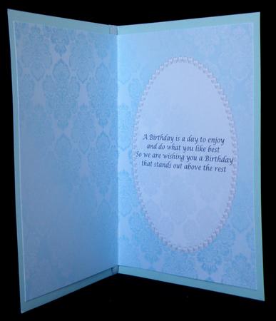 Duck Egg Blue Damask and Pearl Insert by Suzi Cooper