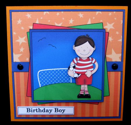 Bazil Plays Football Quick Card with 3D Decoupage by Suzi Cooper