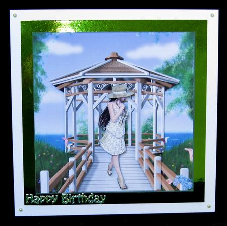 A Walk in the Park Square Card and Decoupage by Suzi Cooper