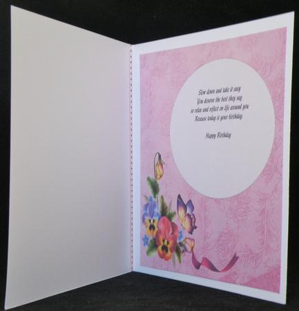 Fanciful Pansies Insert with Verse by Suzi Cooper