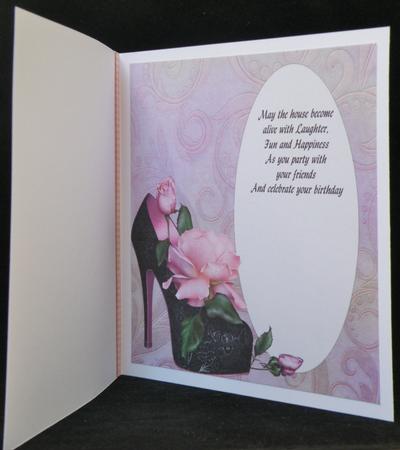 Pink Roses in Shoe 8 Inch Insert with Verse by Suzi Cooper