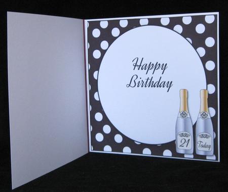 Birthday Champagne 21 Today Insert by Suzi Cooper