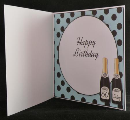 Birthday Champagne 60 Today Insert by Suzi Cooper