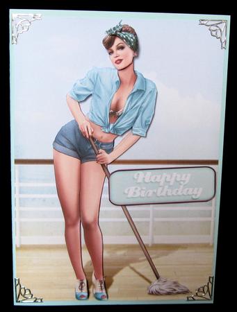 1950's Pin Up Girl Alice May (aqua) by Suzi Cooper