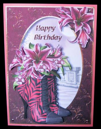 Pink Boots & Pink Lilies by Suzi Cooper