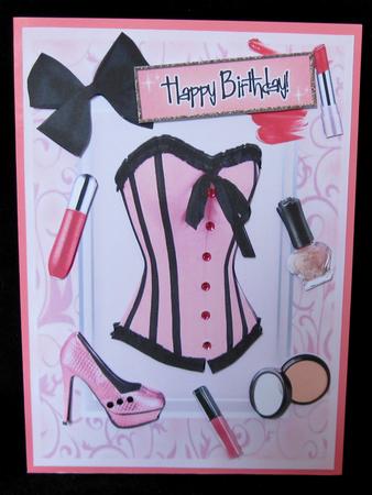 Pink Basque with Make Up by Suzi Cooper