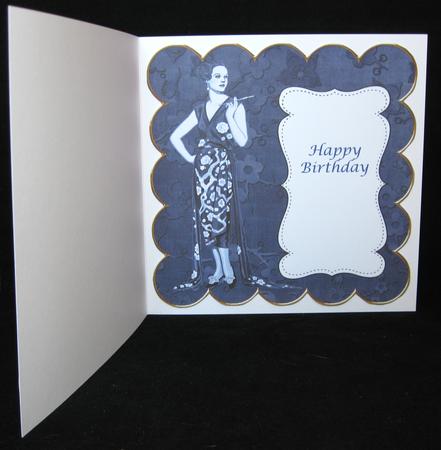 Dark Blue Fashion Lady Plain 8in Scallop Insert Panel by Suzi Cooper
