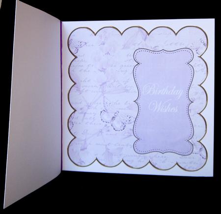 Lilac Sweetpea Birthday Wishes 8in Scallop Insert Panel by Suzi Cooper