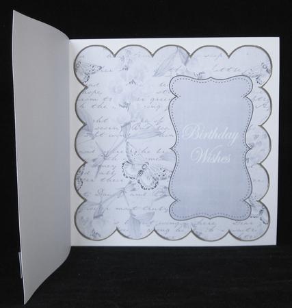 Blue Sweetpea Birthday Wishes 8in Scallop Insert Panel by Suzi Cooper