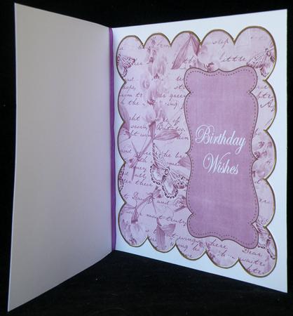Cerise Sweetpea Birthday Wishes 8in Scallop Insert Panel by Suzi Cooper