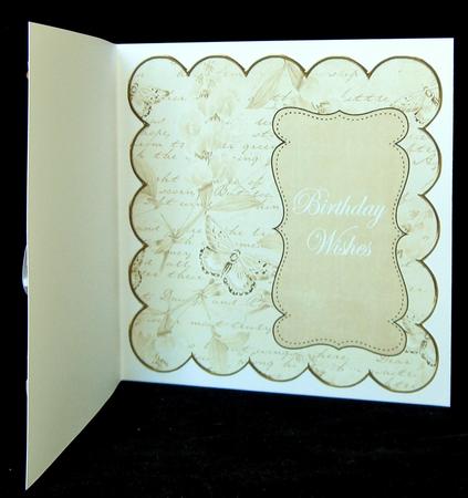 Cream Sweetpea Birthday Wishes 8in Scallop Insert Panel by Suzi Cooper