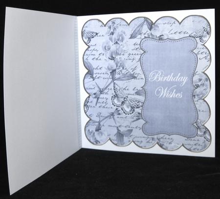 Dark Blue Sweetpea Birthday Wishes 8in Scallop Insert Panel by Suzi Cooper