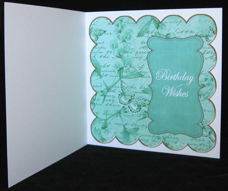 Dark Green Sweetpea Birthday Wishes 8in Scallop Insert Panel by Suzi Cooper