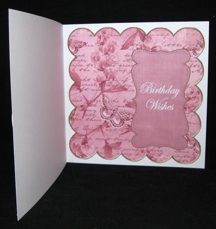 Dark Red Sweetpea Birthday Wishes 8in Scallop Insert Panel by Suzi Cooper