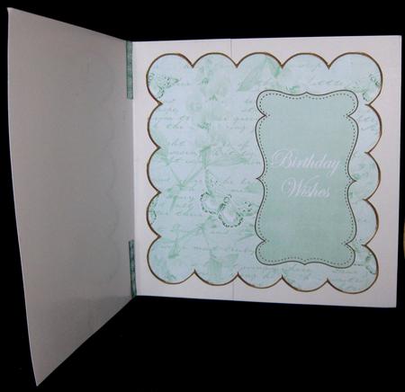 Mid Green Sweetpea Birthday Wishes 8in Scallop Insert Panel by Suzi Cooper