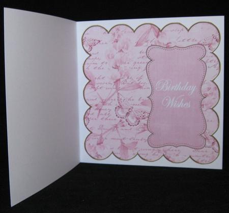 Pink Sweetpea Birthday Wishes 8in Scallop Insert Panel by Suzi Cooper