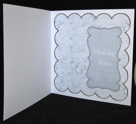 Silver Sweetpea Birthday Wishes 8in Scallop Insert Panel by Suzi Cooper