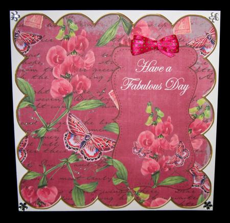 Dark Red Sweetpea Fabulous Day 8in Scallop Topper by Suzi Cooper