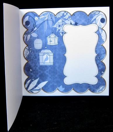 Dark Blue Birdcage Plain 8in Scallop Insert Panel by Suzi Cooper