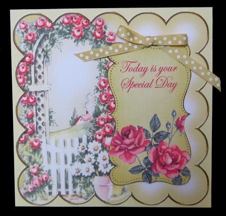 Lemon Rose Arch Special Day 8in Scallop Topper by Suzi Cooper