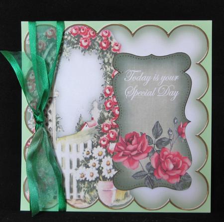 Olive Rose Arch Special Day 8in Scallop Topper by Suzi Cooper